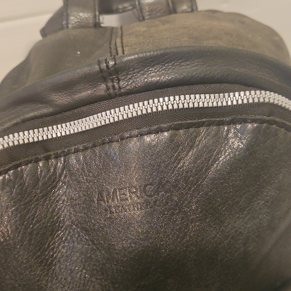 American Leather Co. Large Army Green Genuine Leather Backpack main image 8